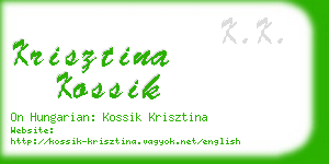 krisztina kossik business card